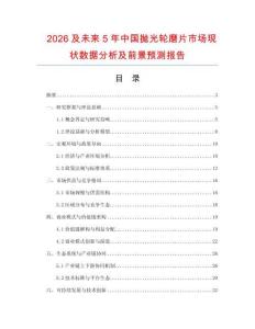 2026及未來5年中國拋光輪磨片市場現狀數據分析及前景預測報告