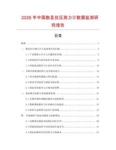 2026年中國數顯拉壓測力計數據監測研究報告