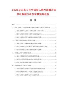 2026及未來5年中國吸入粗水濾器市場現狀數據分析及前景預測報告