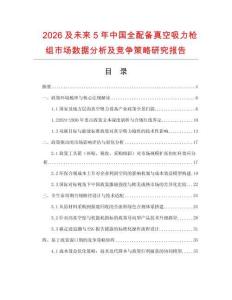 2026及未來(lái)5年中國(guó)全配備真空吸力槍組市場(chǎng)數(shù)據(jù)分析及競(jìng)爭(zhēng)策略研究報(bào)告