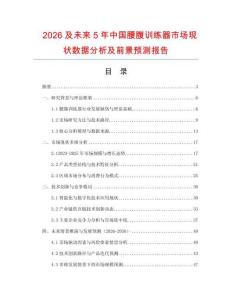 2026及未來5年中國腰腹訓練器市場現狀數據分析及前景預測報告