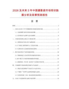 2026及未來5年中國攝影袋市場現狀數據分析及前景預測報告