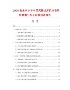 2026及未來5年中國天麟計算機市場現狀數據分析及前景預測報告
