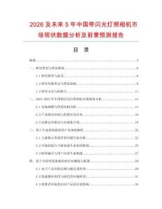 2026及未來5年中國帶閃光燈照相機市場現狀數據分析及前景預測報告