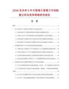 2026及未來5年中國海王星硬刀市場數據分析及競爭策略研究報告
