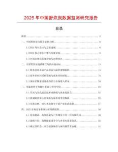 2025年中國野炊炭數據監測研究報告