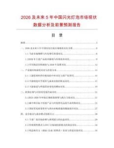 2026及未來5年中國閃光燈泡市場現(xiàn)狀數(shù)據分析及前景預測報告