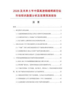 2026及未來(lái)5年中國(guó)高速鋼縮柄麻花鉆市場(chǎng)現(xiàn)狀數(shù)據(jù)分析及前景預(yù)測(cè)報(bào)告