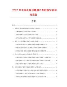 2025年中國紙漿脫墨漂白劑數據監測研究報告