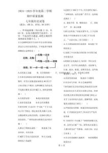 廣東茂名市茂南部分學校七年級下學期期中質量監測歷史試題-A4