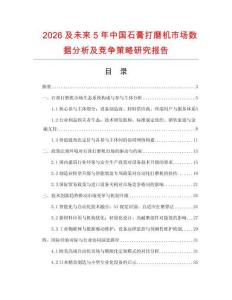 2026及未來5年中國石膏打磨機市場數(shù)據(jù)分析及競爭策略研究報告