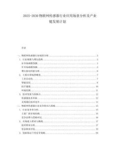 2025-2030物聯(lián)網(wǎng)傳感器行業(yè)應用場景分析及產(chǎn)業(yè)鏈發(fā)展計劃