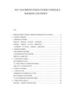 2025-2030物聯(lián)網(wǎng)應(yīng)用場景開發(fā)策略與智能設(shè)備市場滲透深化方案分析報告