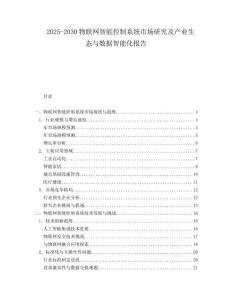 2025-2030物聯(lián)網(wǎng)智能控制系統(tǒng)市場(chǎng)研究及產(chǎn)業(yè)生態(tài)與數(shù)據(jù)智能化報(bào)告