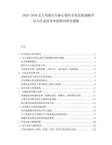 2025-2030無人駕駛汽車核心部件企業(yè)發(fā)展戰(zhàn)略評估與行業(yè)技術(shù)革新推向研究課題