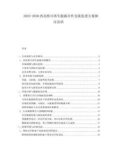 2025-2030西北歐可再生能源合作交流促進(jìn)方案探討總結(jié)