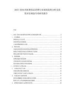 2025-2030西歐奢侈品消費行業現狀趨勢分析及投資評估規劃專項研究報告