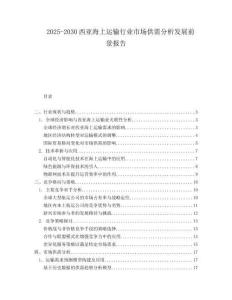 2025-2030西亞海上運(yùn)輸行業(yè)市場供需分析發(fā)展前景報告
