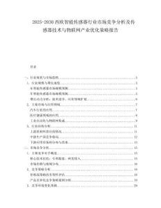 2025-2030西歐智能傳感器行業(yè)市場(chǎng)競(jìng)爭(zhēng)分析及傳感器技術(shù)與物聯(lián)網(wǎng)產(chǎn)業(yè)優(yōu)化策略報(bào)告