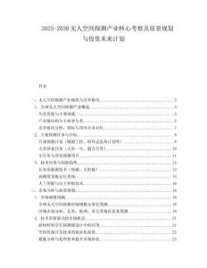 2025-2030無人空間探測產業核心考察及前景規劃與投資未來計劃