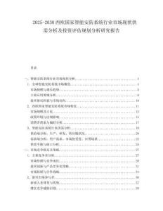 2025-2030西歐國(guó)家智能安防系統(tǒng)行業(yè)市場(chǎng)現(xiàn)狀供需分析及投資評(píng)估規(guī)劃分析研究報(bào)告