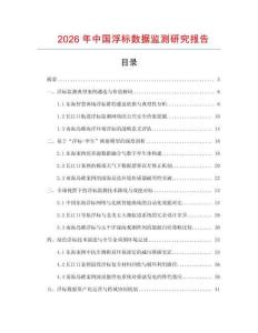 2026年中國浮標(biāo)數(shù)據(jù)監(jiān)測研究報告