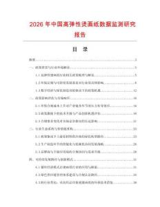 2026年中國高彈性燙畫紙數(shù)據(jù)監(jiān)測研究報告