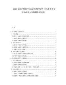 2025-2030物聯(lián)網(wǎng)室內(nèi)定位精度提升應(yīng)急覆蓋貪得無(wú)厭改善方案數(shù)據(jù)處理增強(qiáng)