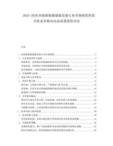 2025-2030西部新能源儲能設(shè)備行業(yè)市場現(xiàn)狀供需分析競爭格局動態(tài)前景投資評估