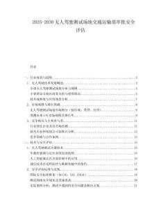 2025-2030無人駕駛測試場地交通運輸部審批安全評估