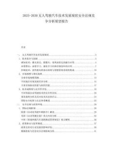 2025-2030無(wú)人駕駛汽車技術(shù)發(fā)展現(xiàn)狀安全法規(guī)競(jìng)爭(zhēng)分析展望報(bào)告
