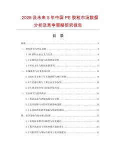 2026及未來5年中國PE膠粒市場數(shù)據(jù)分析及競爭策略研究報告