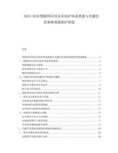 2025-2030物聯(lián)網(wǎng)應(yīng)用安全防護(hù)體系搭建與關(guān)鍵信息基礎(chǔ)設(shè)施保護(hù)規(guī)劃