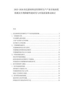 2025-2030西北新材料改性塑料生產產業市場深度檢測及生物降解性能研究與環保政策推動探討