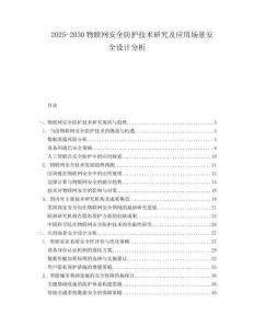 2025-2030物聯(lián)網(wǎng)安全防護(hù)技術(shù)研究及應(yīng)用場景安全設(shè)計(jì)分析