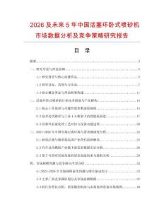 2026及未來5年中國活塞環臥式噴砂機市場數據分析及競爭策略研究報告
