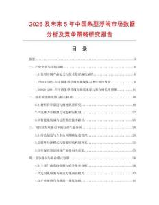 2026及未來5年中國條型浮閥市場數(shù)據(jù)分析及競爭策略研究報告