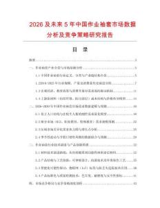 2026及未來(lái)5年中國(guó)作業(yè)袖套市場(chǎng)數(shù)據(jù)分析及競(jìng)爭(zhēng)策略研究報(bào)告