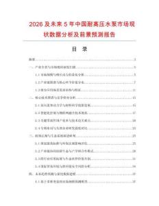 2026及未來(lái)5年中國(guó)耐高壓水泵市場(chǎng)現(xiàn)狀數(shù)據(jù)分析及前景預(yù)測(cè)報(bào)告