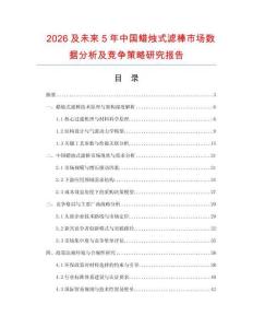 2026及未來5年中國蠟燭式濾棒市場(chǎng)數(shù)據(jù)分析及競(jìng)爭(zhēng)策略研究報(bào)告