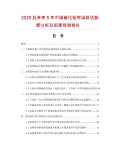 2026及未來(lái)5年中國(guó)碳化鈮市場(chǎng)現(xiàn)狀數(shù)據(jù)分析及前景預(yù)測(cè)報(bào)告