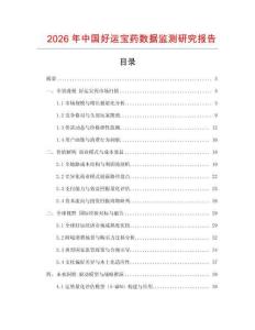 2026年中國好運寶藥數據監測研究報告