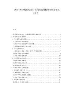 2025-2030橡膠輪胎回收利用交付標準市場競爭規劃報告