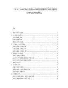 2025-2030消防安防行業(yè)現(xiàn)狀供需格局分析及投資發(fā)展規(guī)劃研究報(bào)告