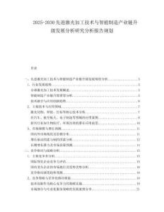 2025-2030先進(jìn)激光加工技術(shù)與智能制造產(chǎn)業(yè)鏈升級發(fā)展分析研究分析報(bào)告規(guī)劃