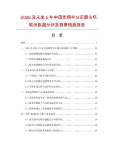 2026及未來5年中國寬頻帶分壓器市場現狀數據分析及前景預測報告