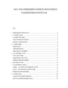 2025-2030系統(tǒng)集成服務(wù)市場(chǎng)需求分析技術(shù)創(chuàng)新競(jìng)爭(zhēng)態(tài)勢(shì)投資規(guī)劃評(píng)估研究方案