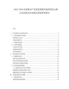 2025-2030鄉(xiāng)村振興產(chǎn)業(yè)投資領(lǐng)域市場供需民心特點及民族自治試驗區(qū)規(guī)劃研究報告