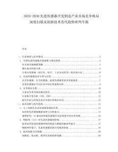 2025-2030先進(jìn)傳感器開發(fā)制造產(chǎn)業(yè)市場競爭格局深度掃描及創(chuàng)新技術(shù)迭代趨勢研判專報