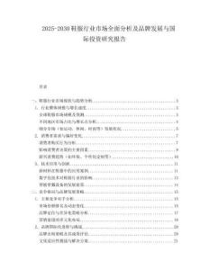 2025-2030鞋服行業(yè)市場全面分析及品牌發(fā)展與國際投資研究報(bào)告